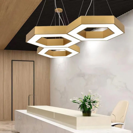 Lustre LED Hexagonale - GRIDGLOW