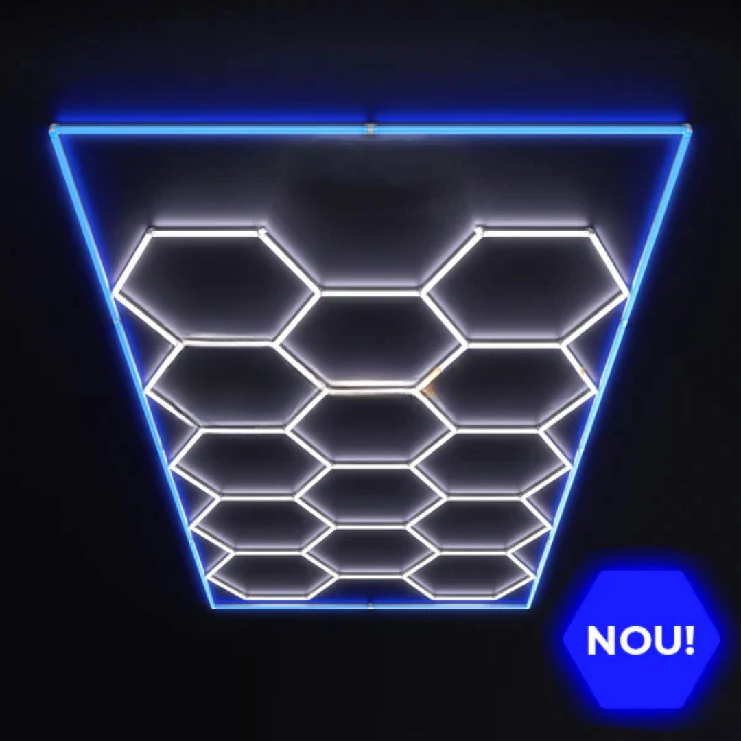 Lumini Hexagonale LED | Standard | Chenar Albastru | Configurabil