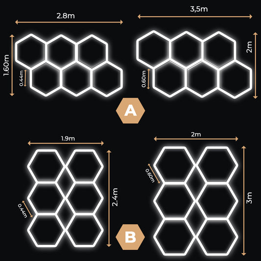 6 Lumini Hexagonale LED | Configurabile | Imperium LED