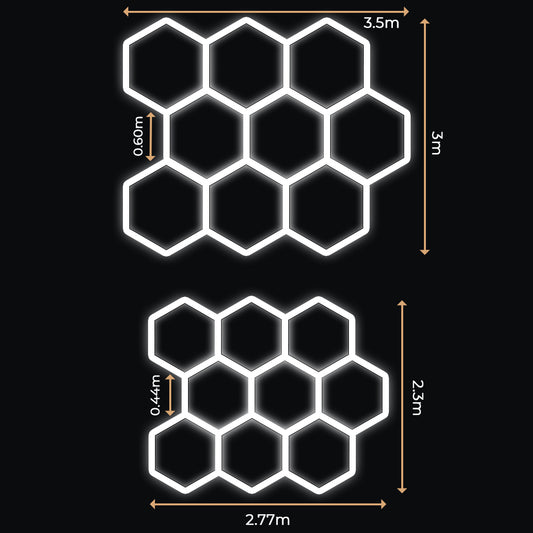 9 Lumini Hexagonale LED | Configurabile | Imperium LED